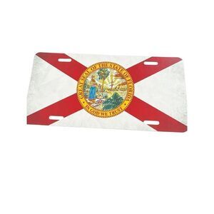 FLORIDA STATE FLAG METAL CAR  PLATE AUTO TAG